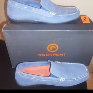 BNIB Rockport Men’s Light Blue Suede Slip-On Loafers Sz 9